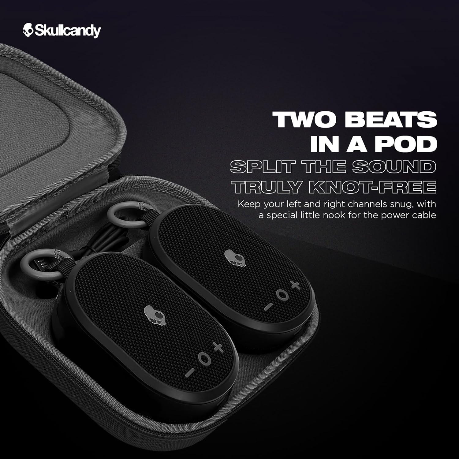 Skullcandy Kilo Wireless Bluetooth Speaker Bundle - (2) IPX7 Waterproof Mini Bluetooth Speakers with 24 Hour Battery, Downward Firing Passive Radiators, and True Wireless Pairing - Image 3