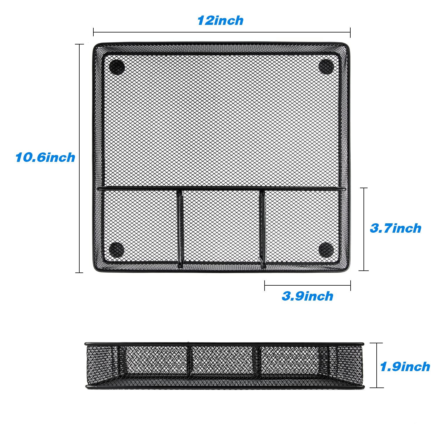 VyGrow Schreibtisch-Organizer mit 4 Gittern, mit verstellbarer Trennwand, 2 Stück