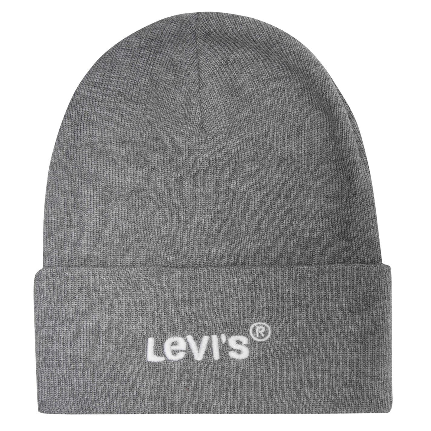 Levis Beanie Knitted Cuff Unisex Wordmark regular grey