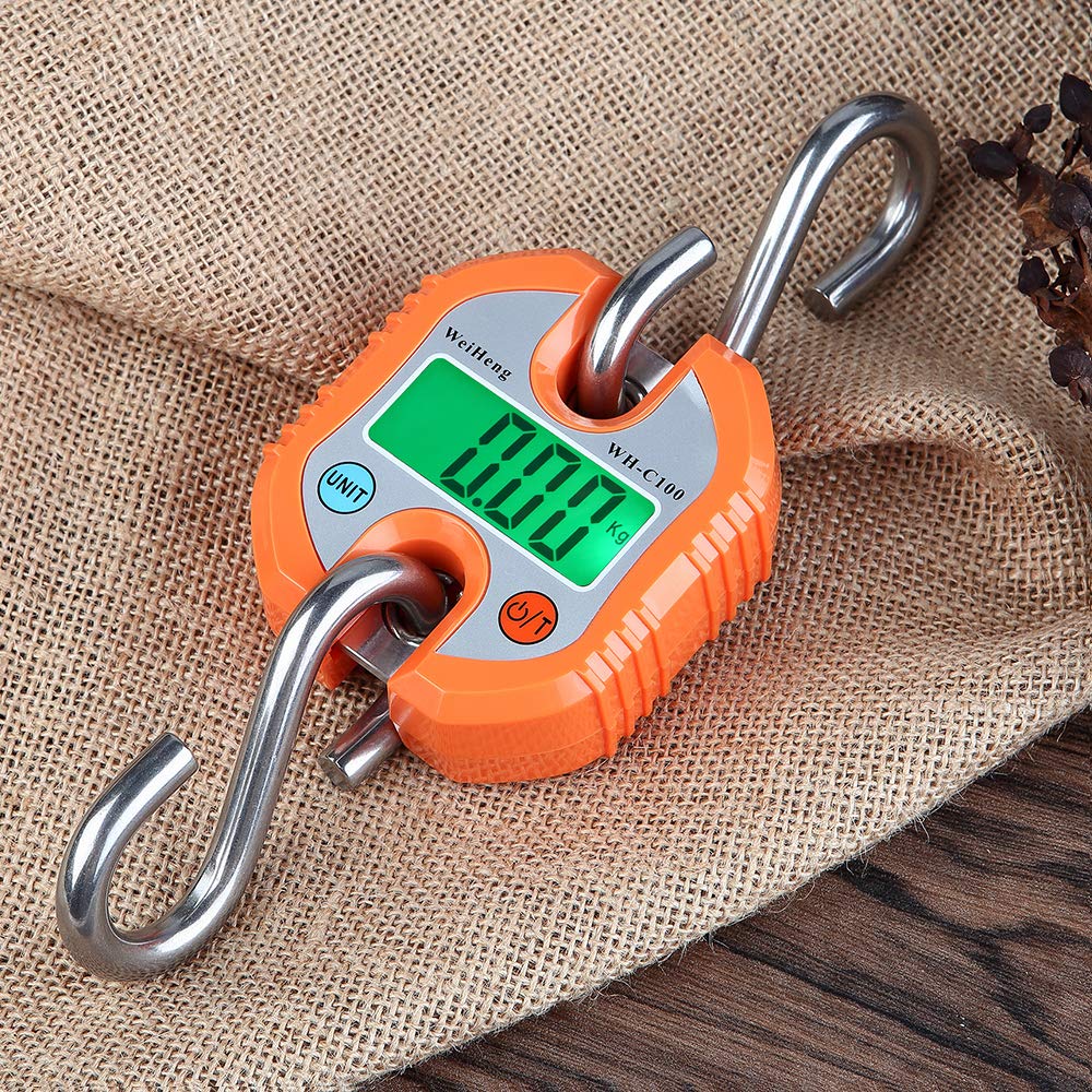 Decdeal Báscula de grúa / Báscula de equipaje digital / Básculas de cocina 3 unidades de pesaje Valor de dos partes (0-100 kg / 50 g, 100-150 kg / 100 g, naranja) [naranja]
