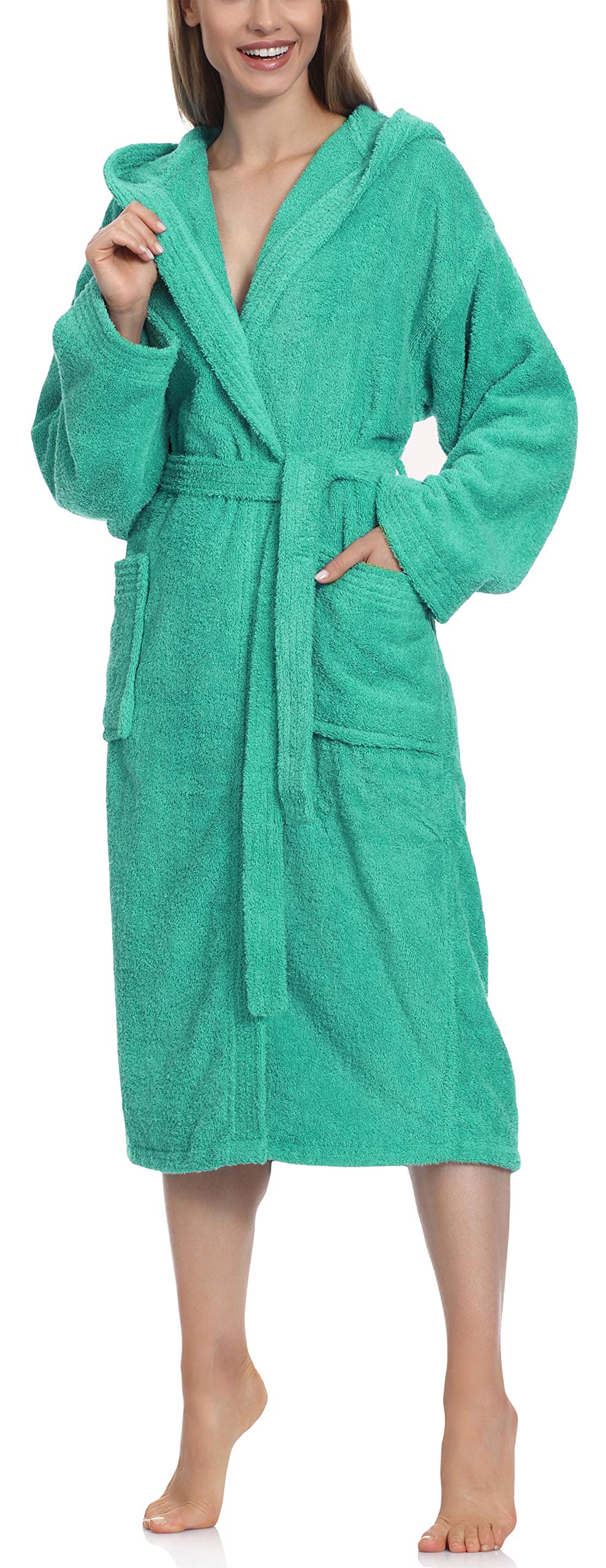Ladeheid Women's Turquoise-18 (Grammage 400) 100% Cotton Terry Bathrobe La40-193 (, Xl)