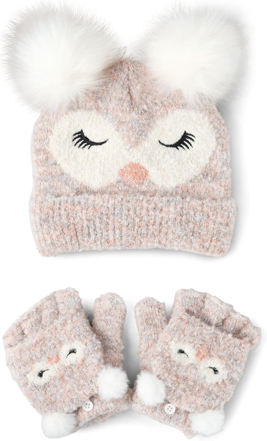 The Children's Place Girls' Winter Hat and Mittens Cold Weather Set