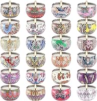 Vista 29 de Juego de 16 velas perfumadas de regalo – Velas de cera de soja natural de fragancia fuerte de 2.5 onzas en frascos de lata de viaje portátiles