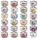 YOROXRG 24Pack Scented Candles,Soy Wax Jar Candles,Aromatherapy Candles for Home 2.5 OZ Scented Candles for Mom for Christmas Candles, Birthday, Thanksgiving, Mother\'s Day,Valentine\'sDay