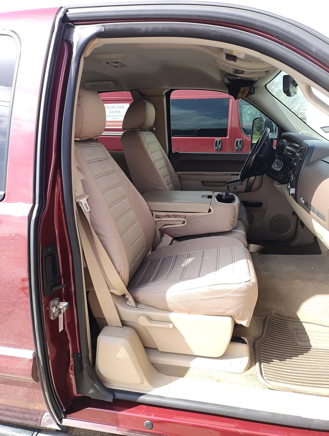 Durafit Seat Covers C1127-X3/Q3 - Chevy Truck/Pickup Silverado, Avalanche and GMC Sierra LT 40/20/40 Custom Seat Covers Made in Tan Automotive Twill Seat Covers.