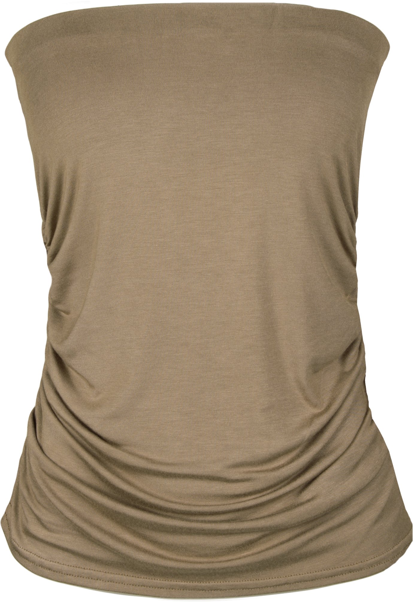Wearall Women's Mocha Plus Size Plain Black Bandeau Strapless Boob Tube Top - 16-18