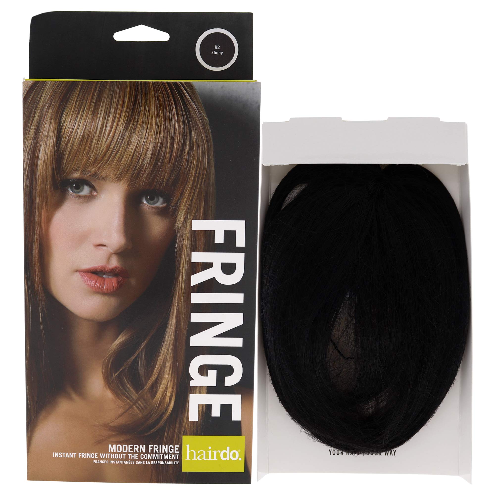 HairDo MODERN FRINGE CLIP IN BANG R2 Ebony: Off black or Black/Brown R2 Ebony R2 Ebony