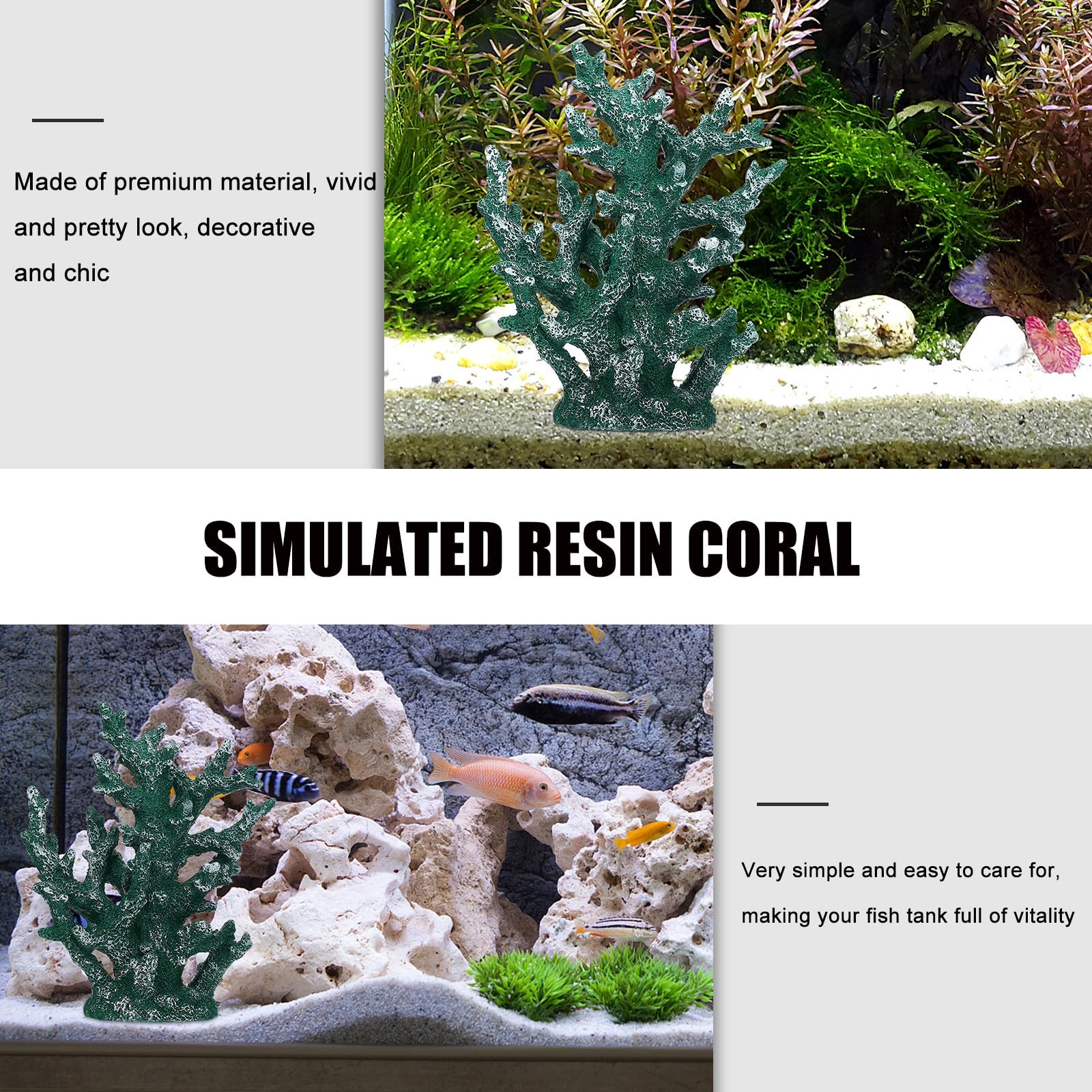 Coral Artificial Decorativo de Resina Estilo Mediterráneo para Acuario