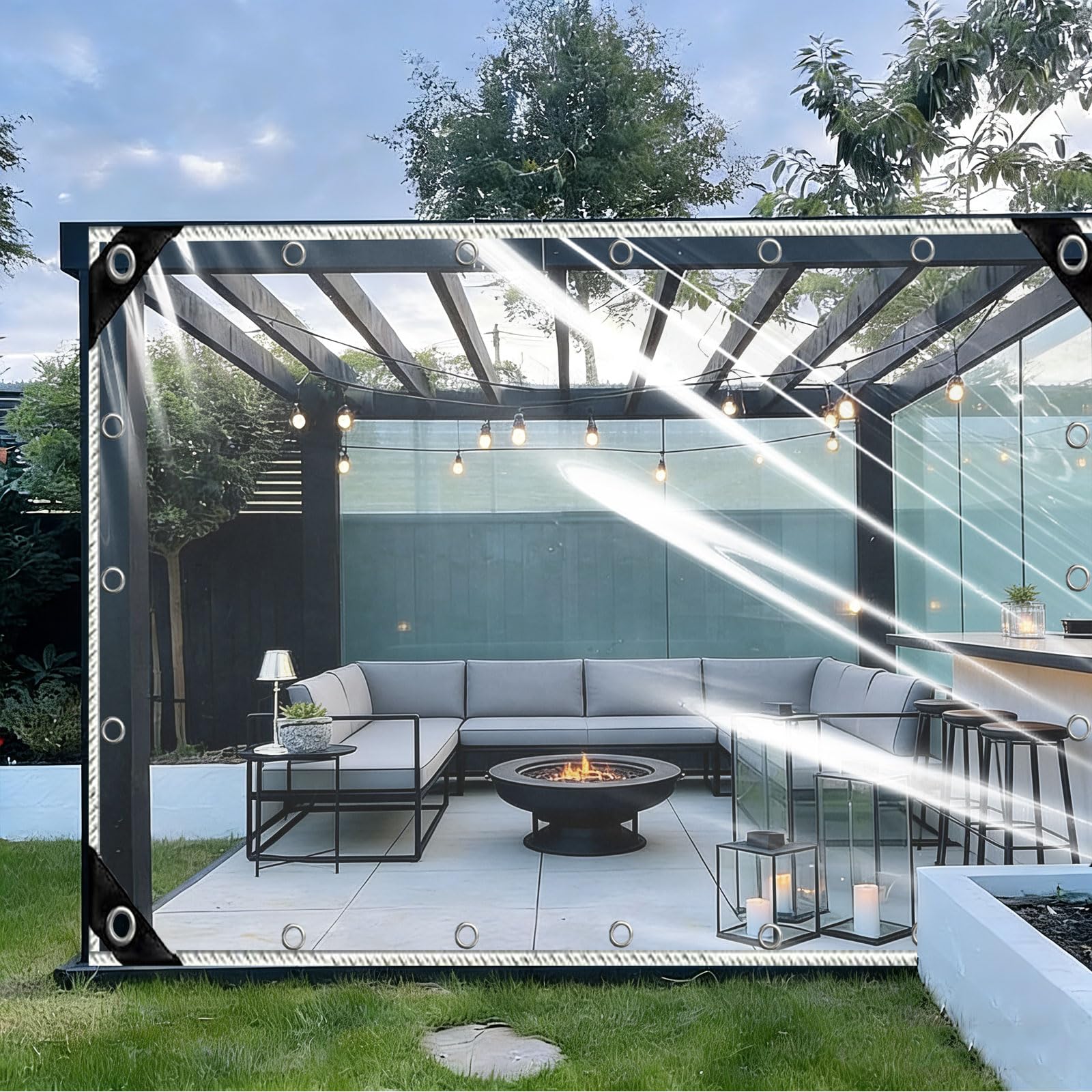 Lona transparente exterior para terraza o balcón que aísla de la lluvia tus plantas