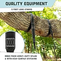 Vista 4 de Squirrel Products Dos correas de nailon para colgar columpios de árbol, 5 pies cada una