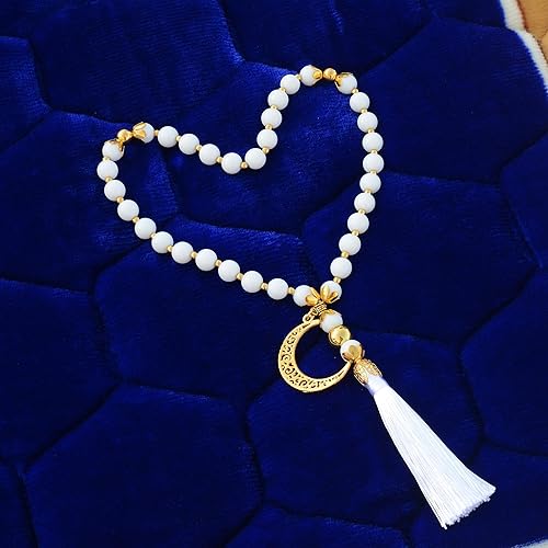 Miniatura 6 de Alfombra de oración musulmana islámica, muy gruesa, para hombres y mujeres, con cuentas de oración islámica, suave y lujosa (azul)