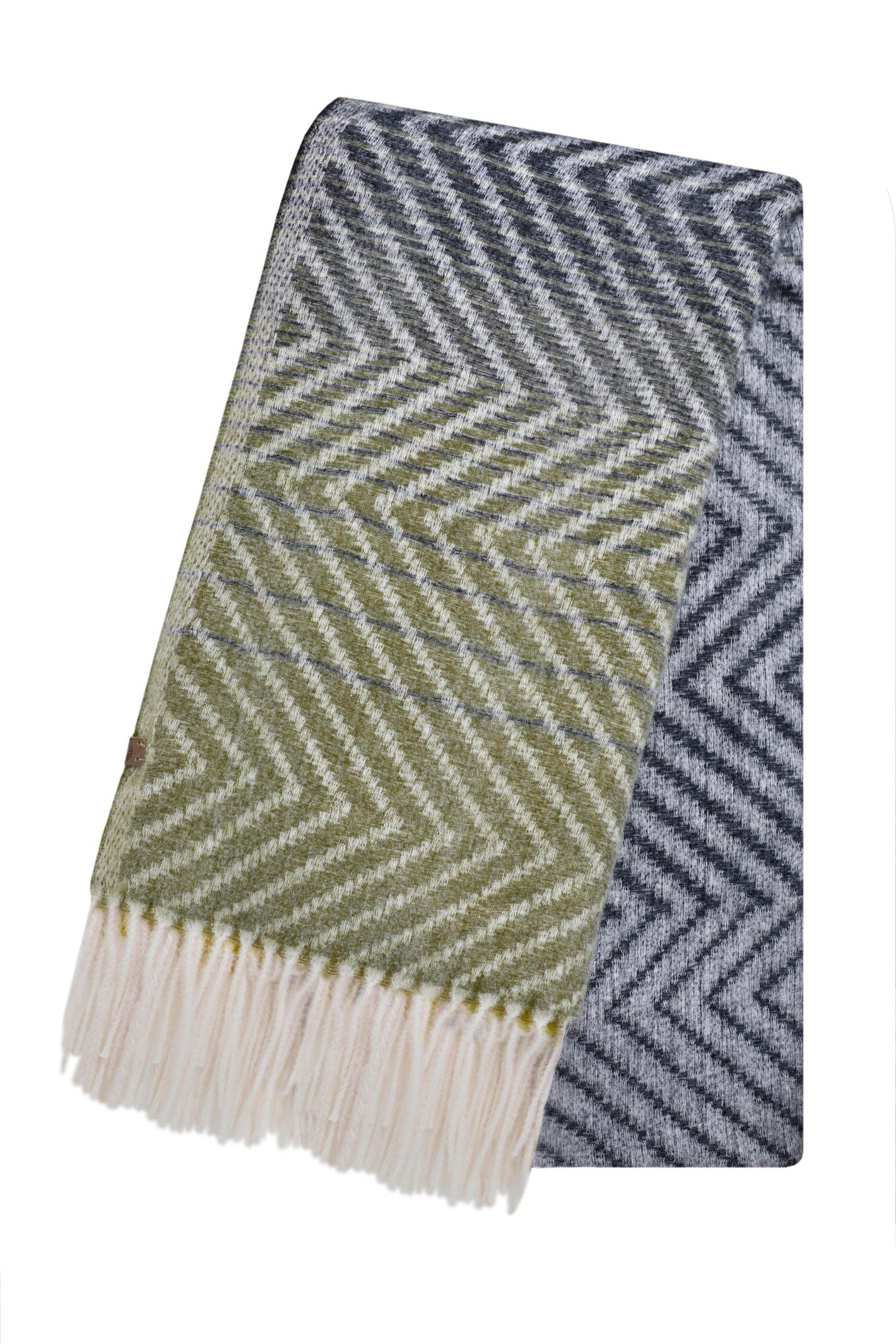 Weird Fish Women's Navy Jadida Zig-Zag Scarf