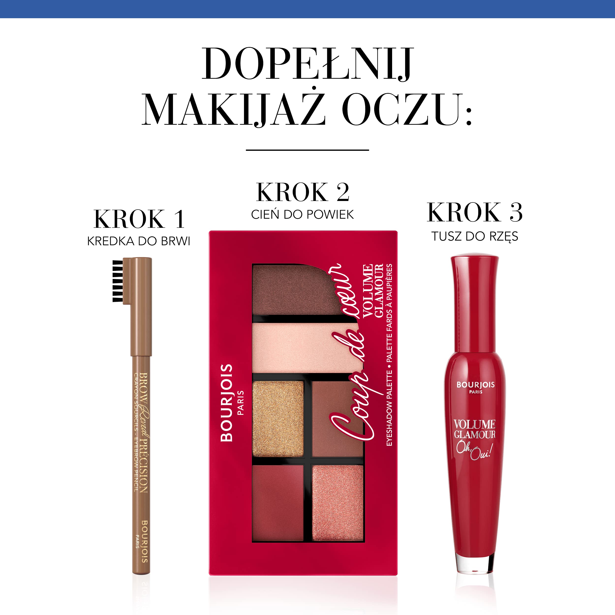 Bourjois Volume Glamour Paleta Cieni do Powiek, 001 Intense Look, 8,4 g
