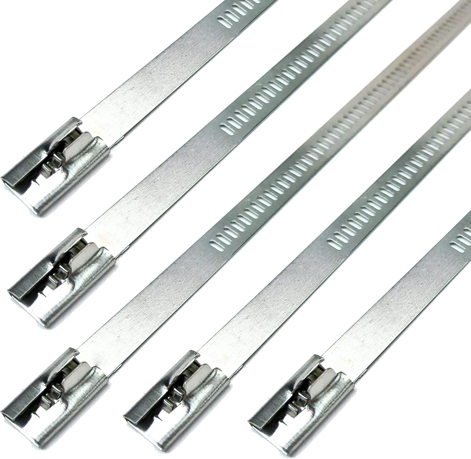 10 pack Secure 14" long Stainless Steel Positive Locking Zip Ties Heat Resistant Universal Use