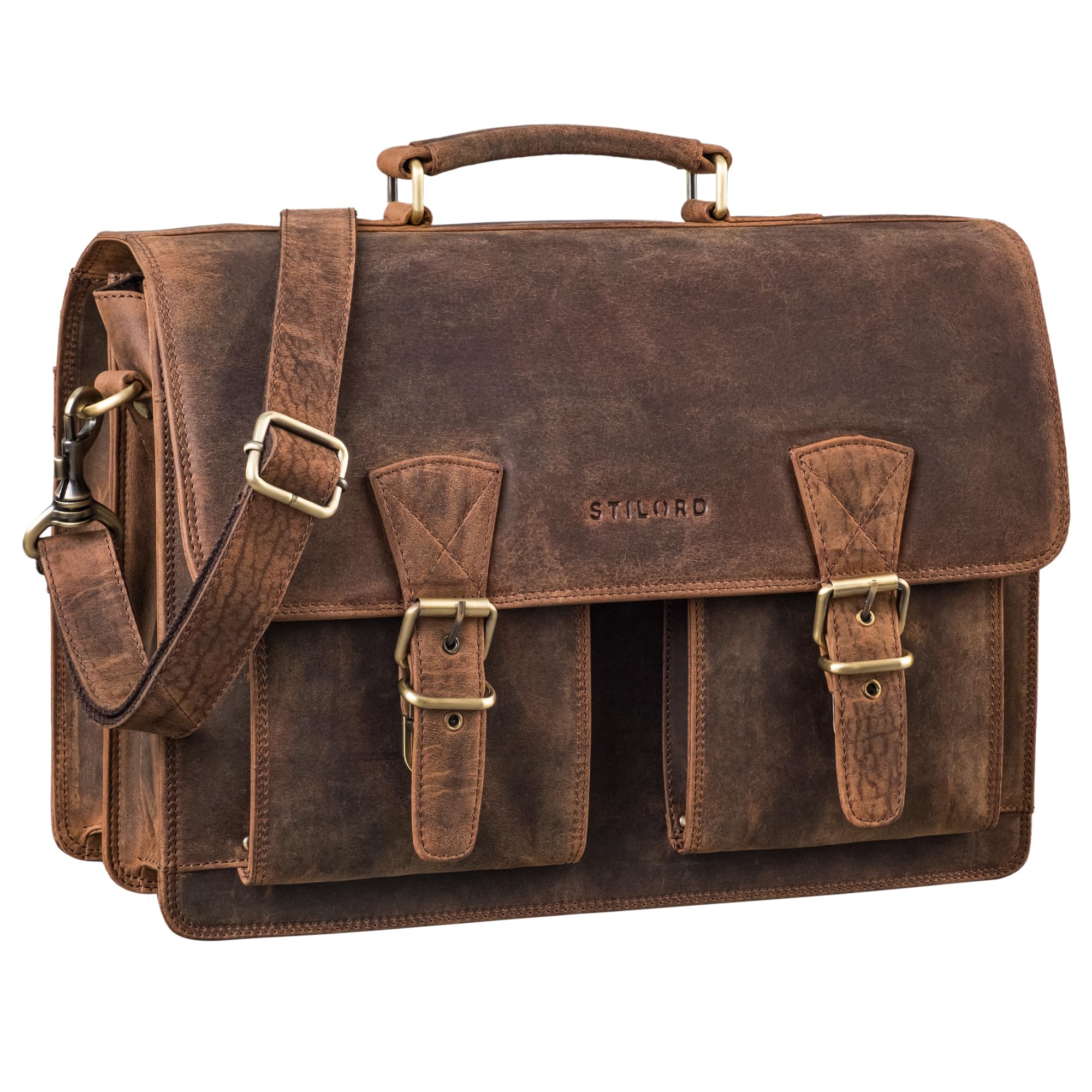 bag in pelle genuina per computer da uomo e donna con attacco trolley