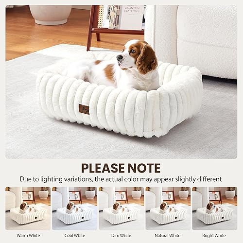 Miniatura 8 de Cama lavable para perros pequeños y medianos, cama rectangular ortopédica de forro polar de pana para mascotas con funda extraíble y parte inferior