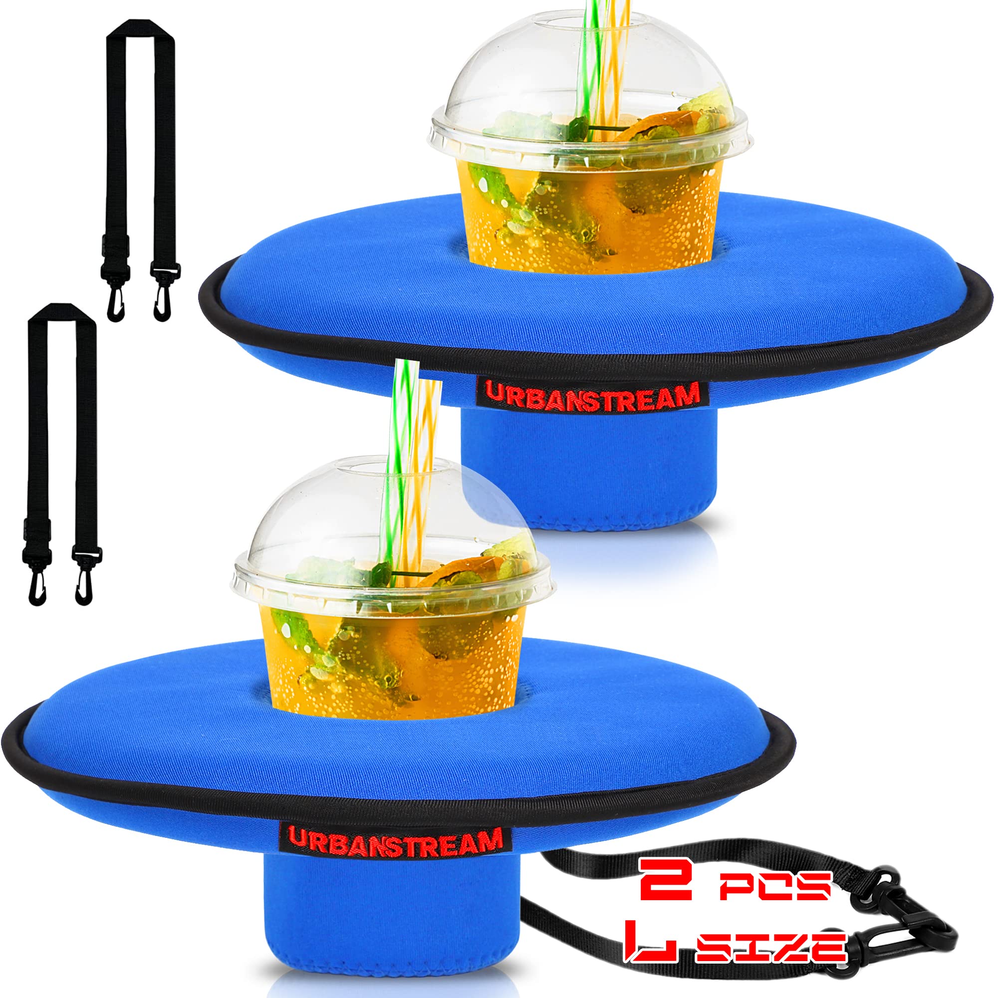 Amazon.com: 2 pcs Neoprene Floating Drink Holder for Pool - Large Size ...