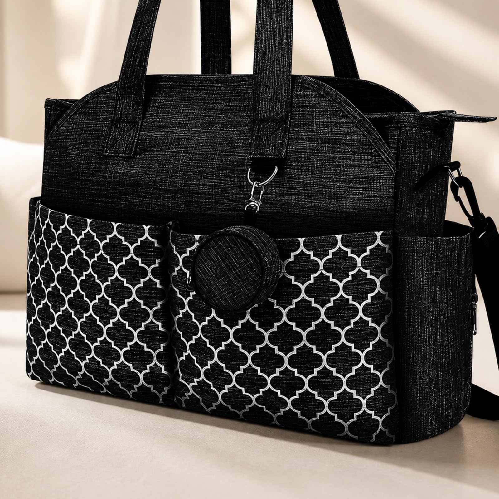 Bolso Pañales Poliésr Ligera periores Reforzadas, Aislan, Bolso Pañales con Bolsillo Impermeable polietileno, para Viajes, Guarría, Gris