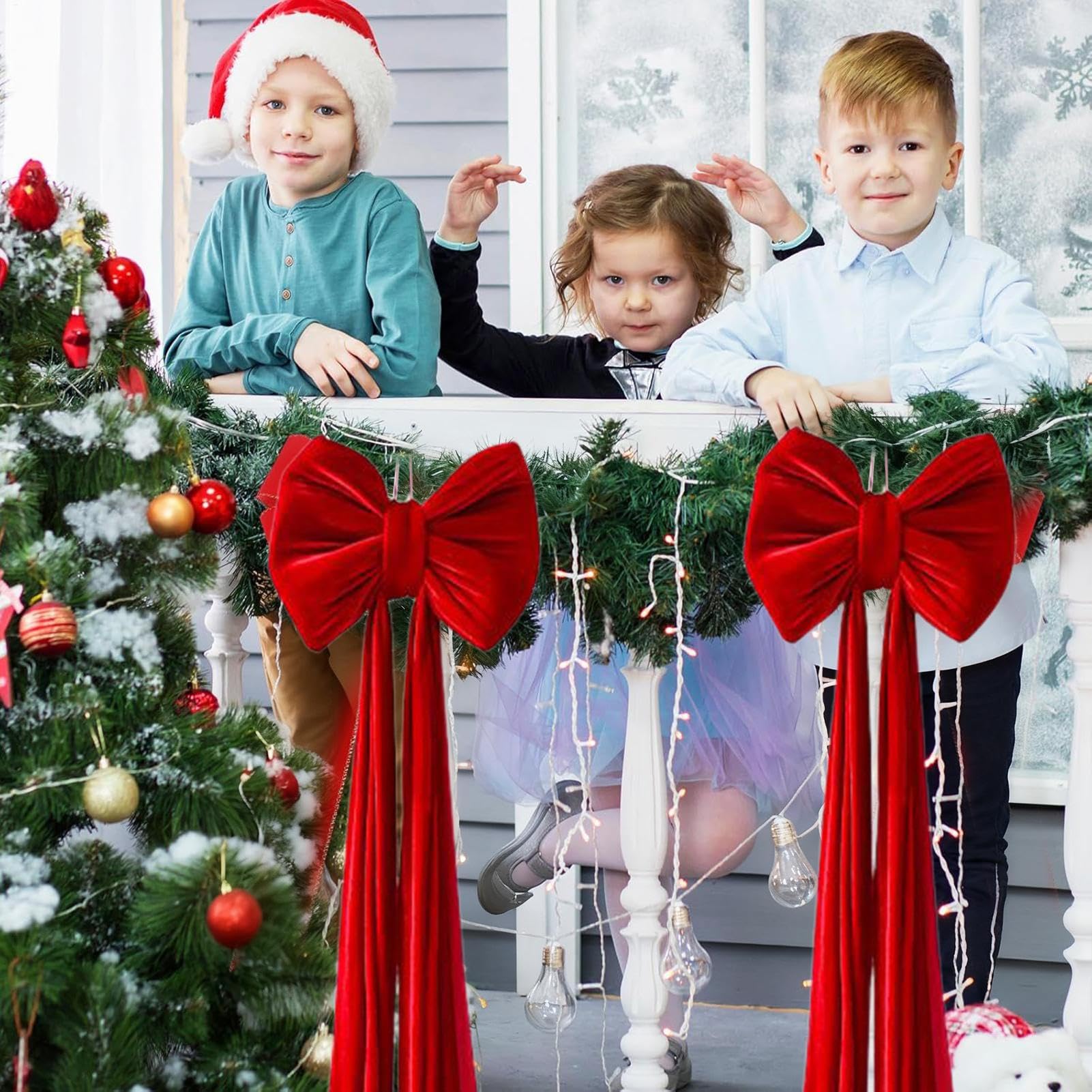 Gran para árbol de Navidad | reutilizable grande - gigante de árbol de Navidad, para puerta de casa interior, fondo de valla de escalera delantera, fin de semana, otoño, día de San