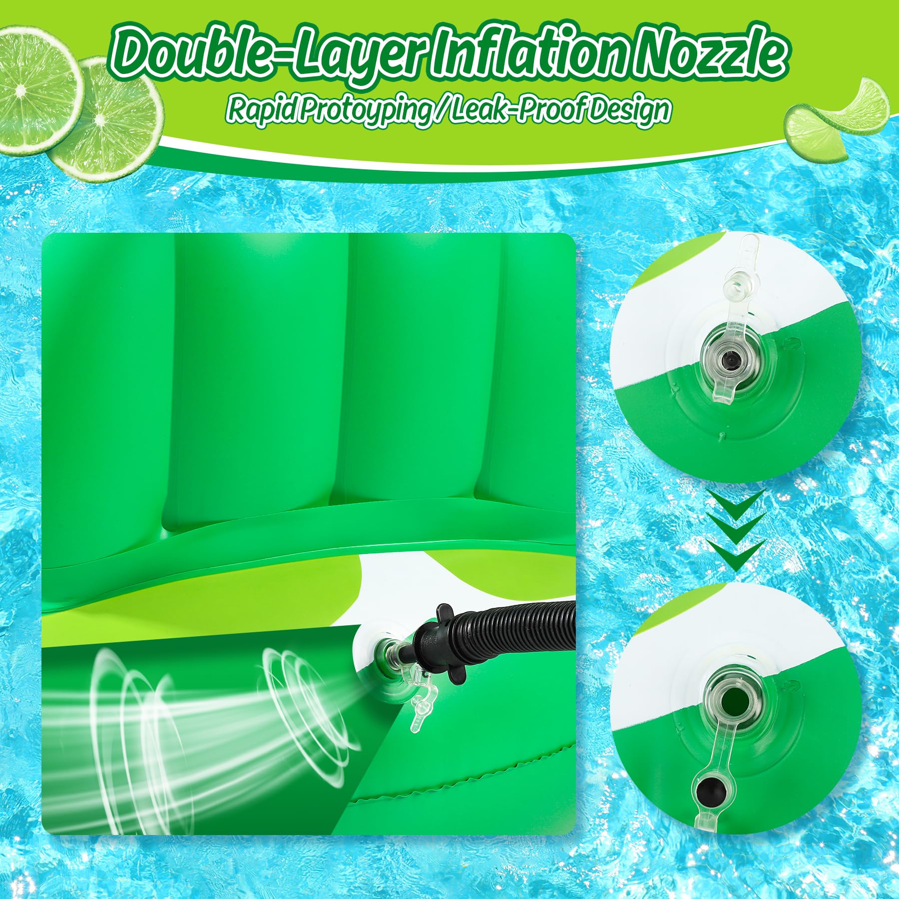 COOLJOYA Lettino da Piscina Gonfiabile Adulti Galleggiante Staccabile
