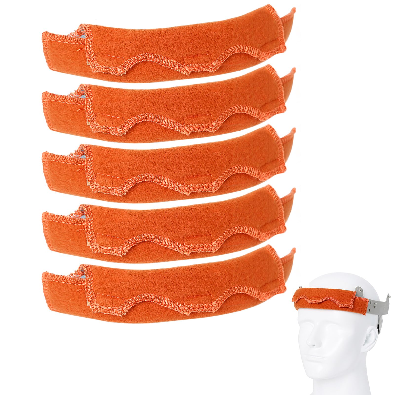 Aolamegs Banda de sudor segura para casco: 5 bandas de sudor lavables, reemplazo de forro de casco duro, accesorios de algodón ignífugo, accesorios para casco de soldadura, sombreros de construcción,