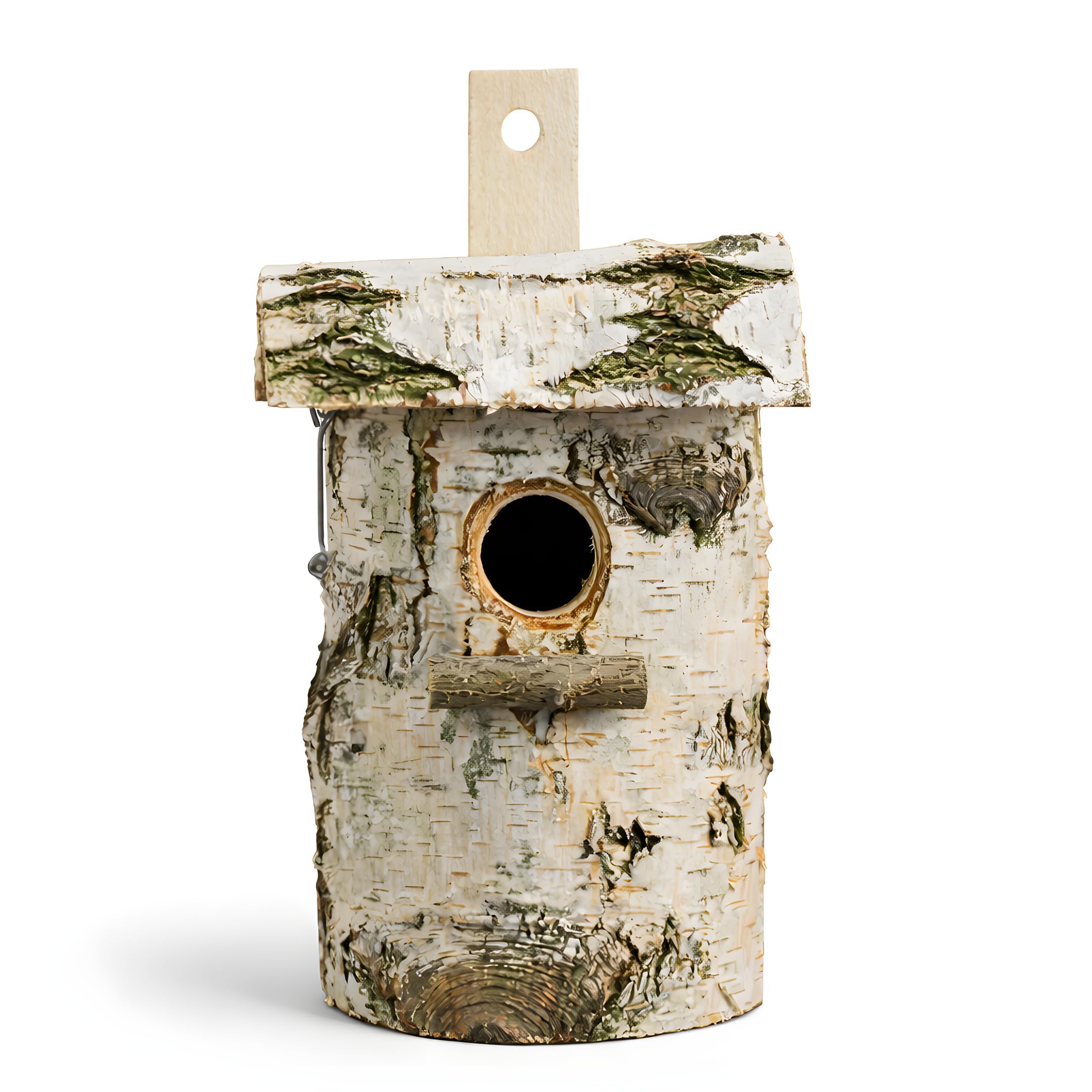 Nichoir pour oiseaux, grotte de nidification en bouleau (25 x 14 cm) 32 mm