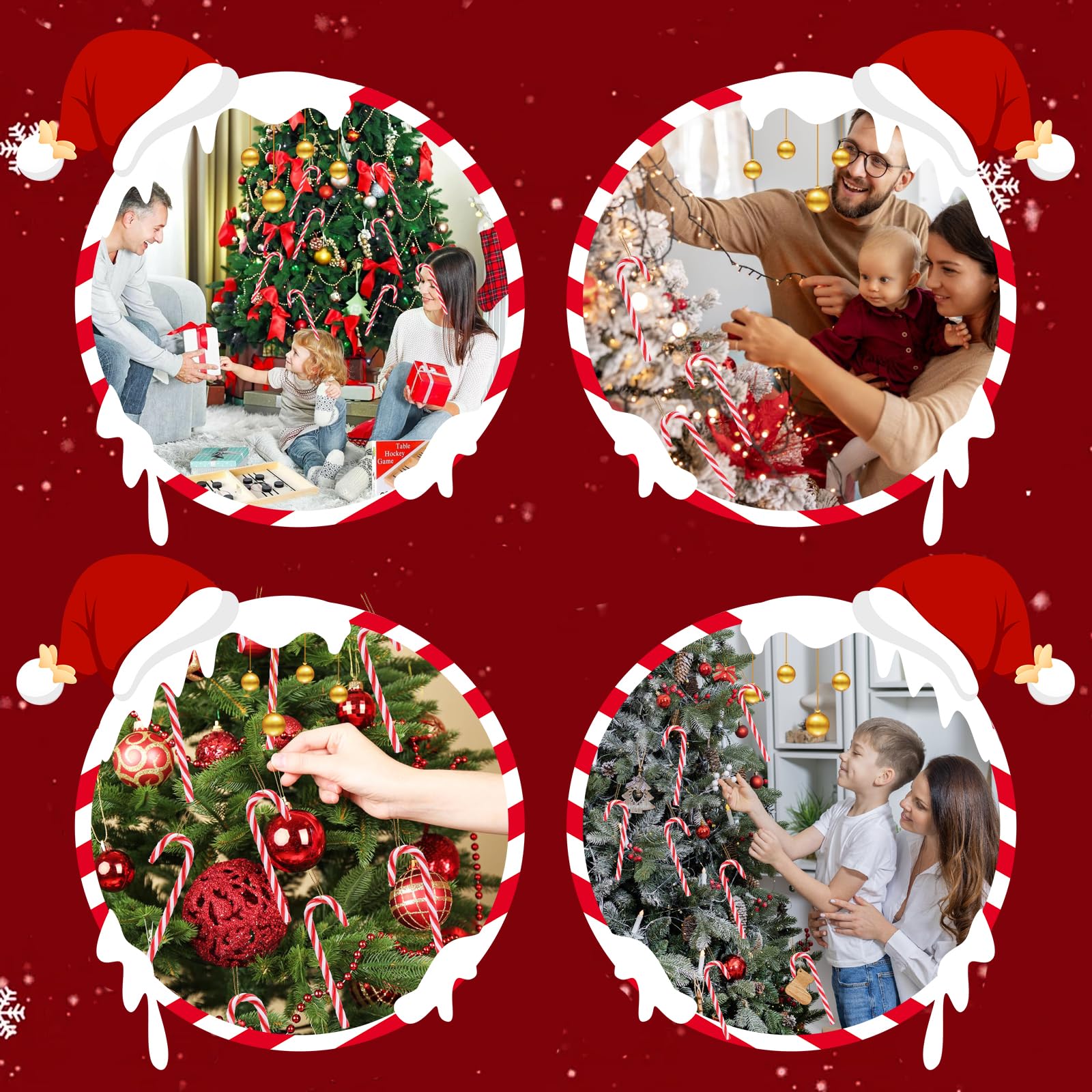 Dahi Lot de 32 Sucre d'orge pour Sapin de Noël - Sucre d'orge à Suspendre - Pendentif de Noël Dahi Lot de 32 Sucre d'orge pour Sapin de Noël - Sucre d'orge à Suspendre - Pendentif de Noël