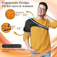 Vista 4 de Almohadilla térmica y masajeador de hombro inalámbrico, envoltura de soporte térmico eléctrico para hombro, almohadillas térmicas para manguito