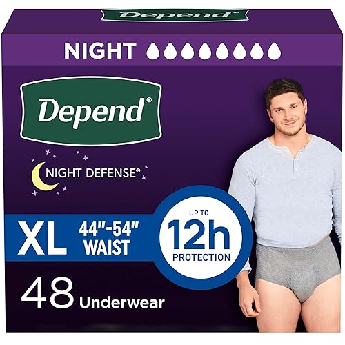 Depend Night Defense Adult Diapers, Incontinence Underwear for Men, Disposable,