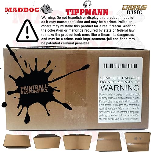 Vista 20 de Maddog Tippmann Cronus Basic Paintball Gun Marker and Accessory Starter Packages [HPA] Marker, 48ci/3000psi Compressed Air Tank, Mask, Hopper