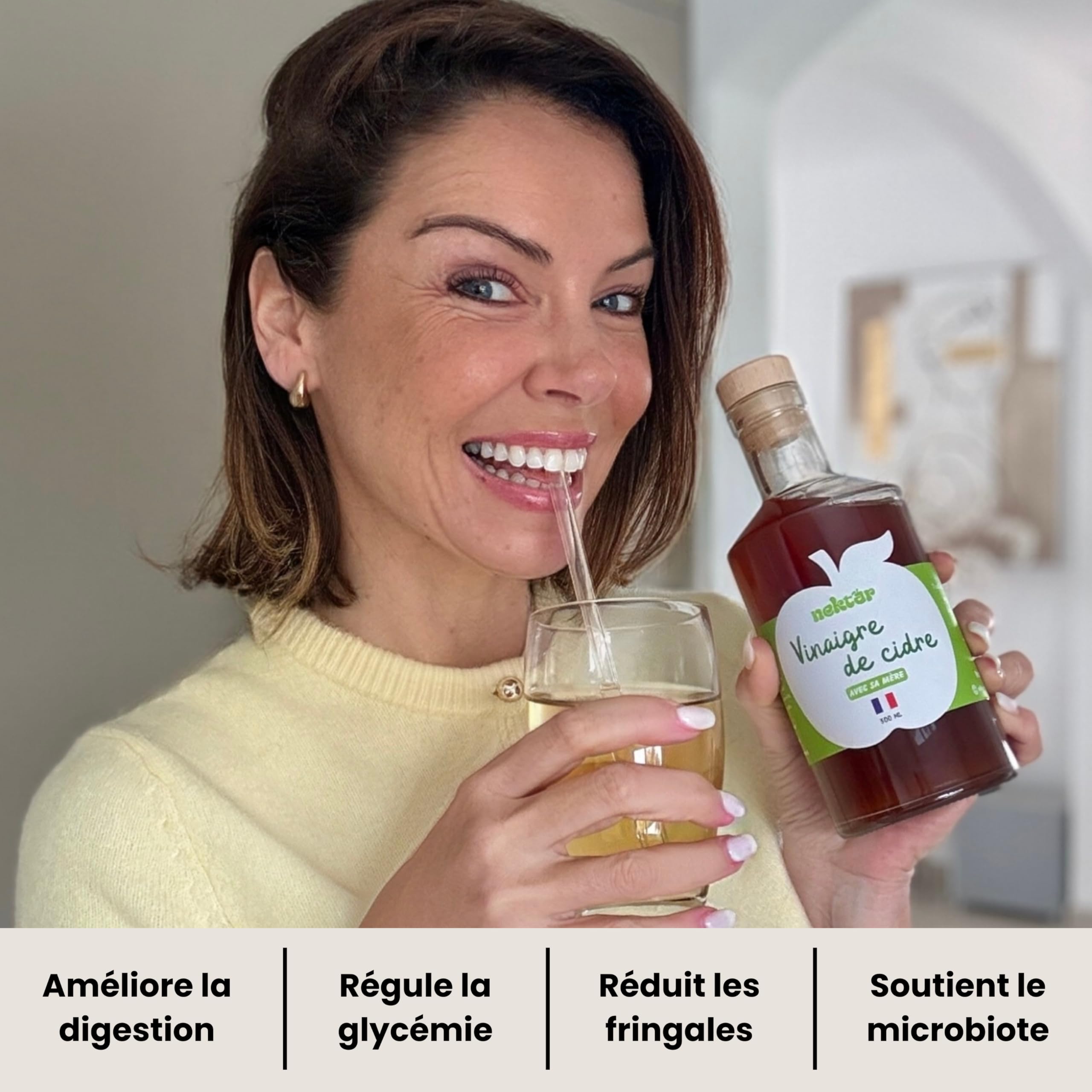 Nektar | Vinaigre de Cidre Bio | Recharge 1L | Non Pasteurisé, Non filtré, Avec sa mère | Digestion, Glycémie, Appétit | Spécial Cure | Fabriqué artisanalement en Normandie - 2