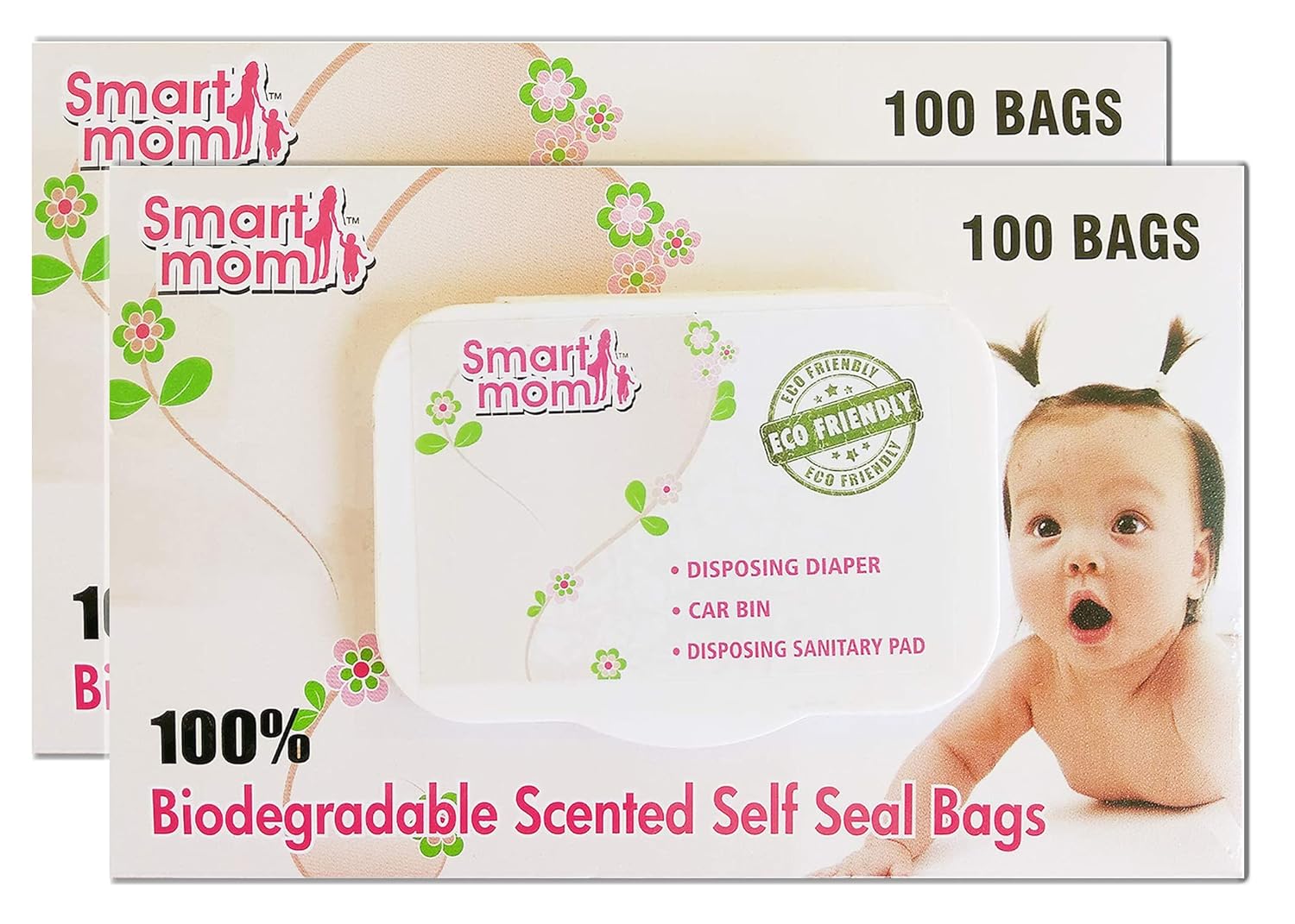 Lifekrafts Plastic Smart Mom Scented, Bio-Degradable And Eco-Friendly Disposable Diaper Bags (White) – Pack Of 200 Count Lifekrafts Plastic Smart Mom Scented, Bio-Degradable And Eco-Friendly Disposable Diaper Bags (White) – Pack Of 200 Count