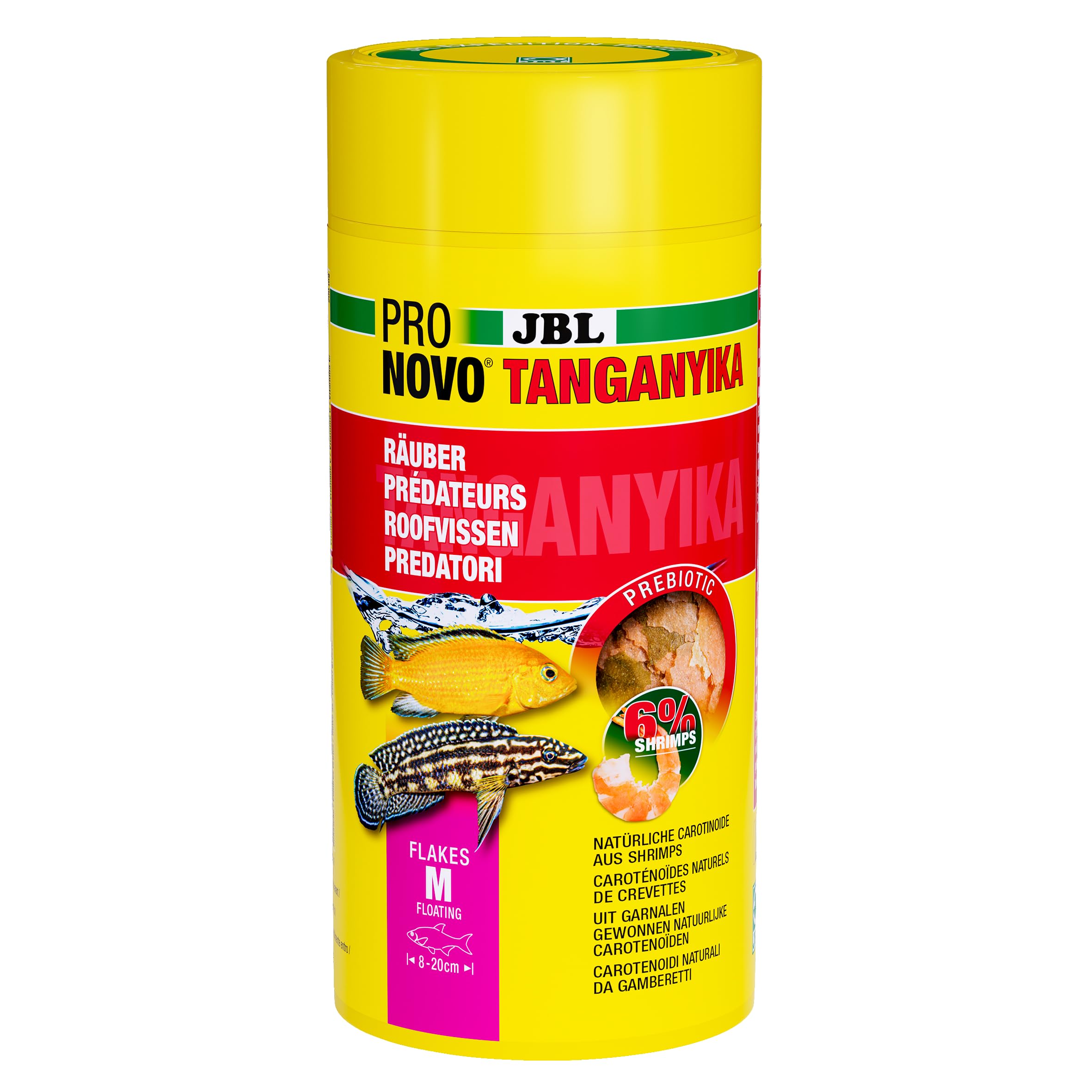 JBL PRONOVO TANGANYIKA FLAKES Main Food for All Cichlids 8 to 20 cm Flakes Size M 1000 ml