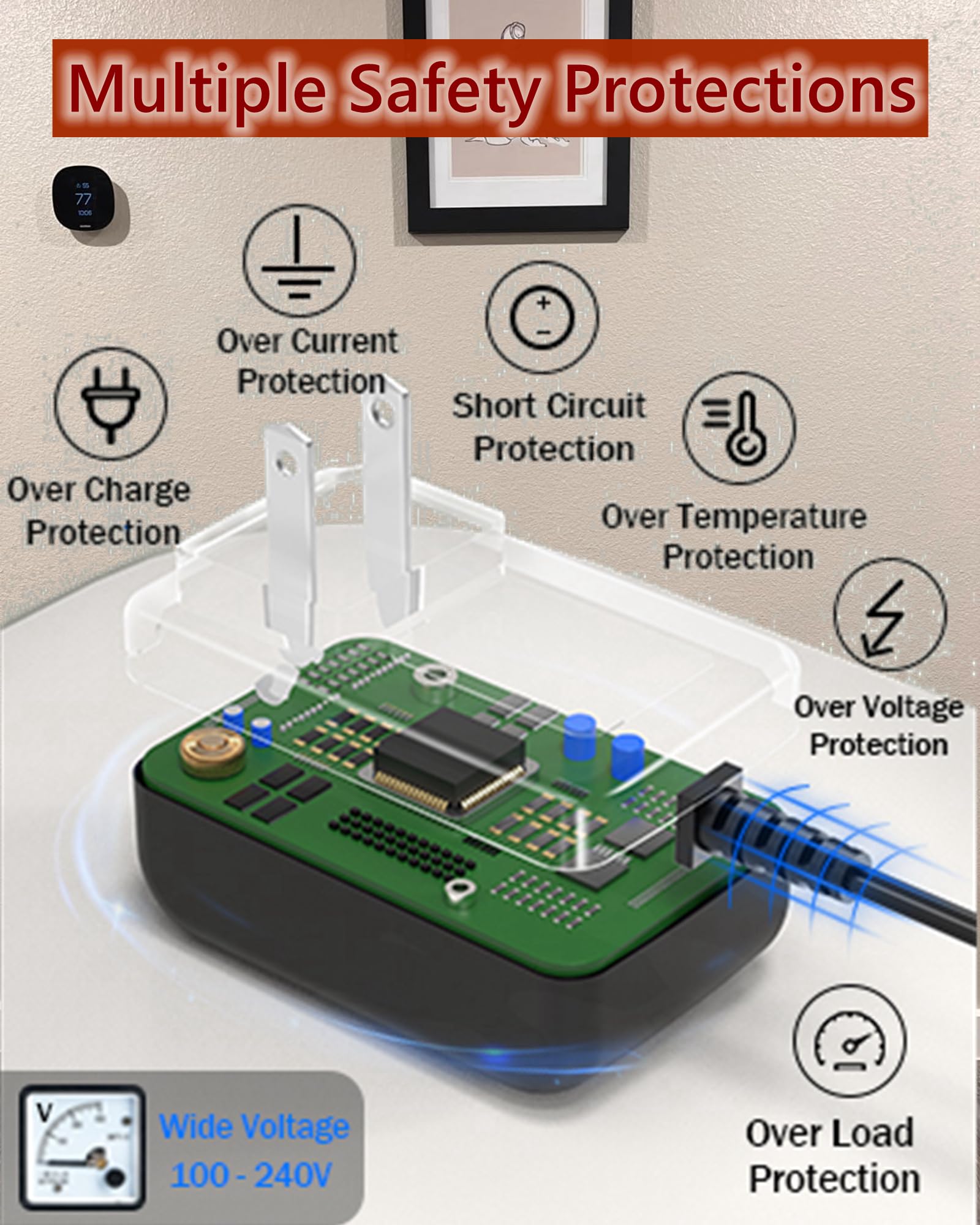 12V 2A Power Adapter For Audio Technica Turntables - Replacement AC Cord For AT-LP60X & AT-LP120X