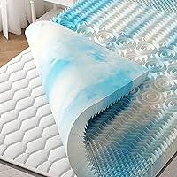 Vista 8 de Sweetcrispy - Cubrecolchón de espuma viscoelástica de 2 pulgadas, con infusión de gel refrescante para cama tamaño individual, sofá cama, RV