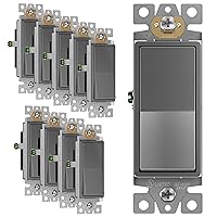 Vista 27 de ENERLITES - Interruptor de palanca decorativo de encendido/apagado con placas de pared, unipolar, 3 cables, tornillo de conexión a tierra, grado