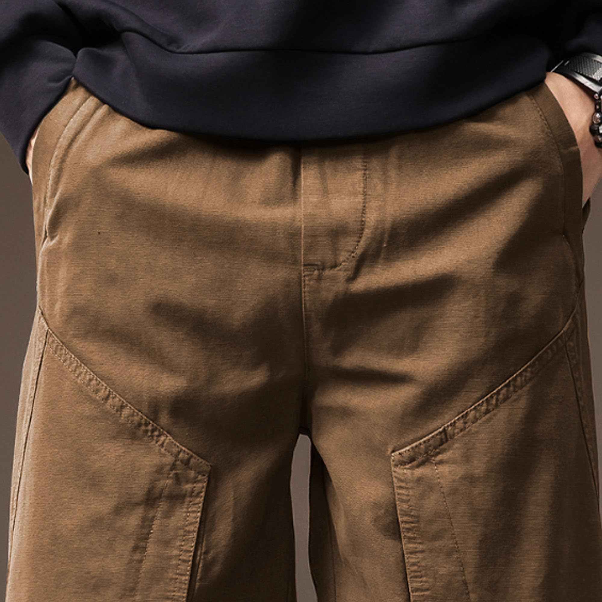 Pantaloni casual da uomo retrò cargo dritti alla caviglia