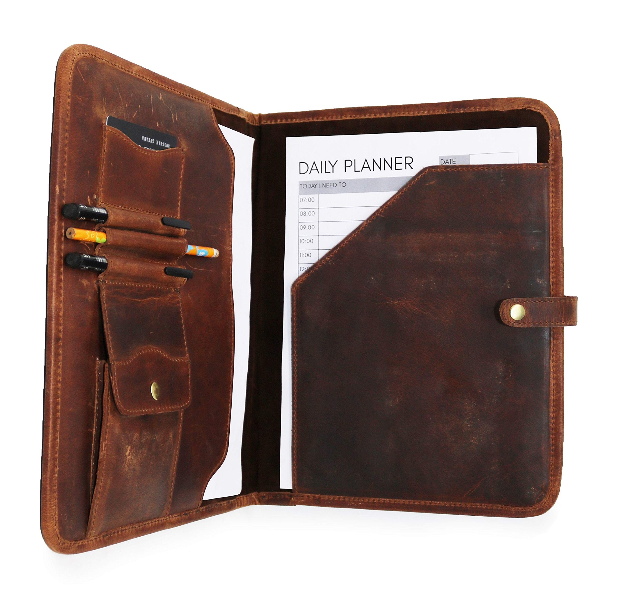 Bitcoin Souvenir Coin HG-LTHR Handmade Leather Portfolio - Professional  Organizer For IPad & Documents Handmade Leather Organizer