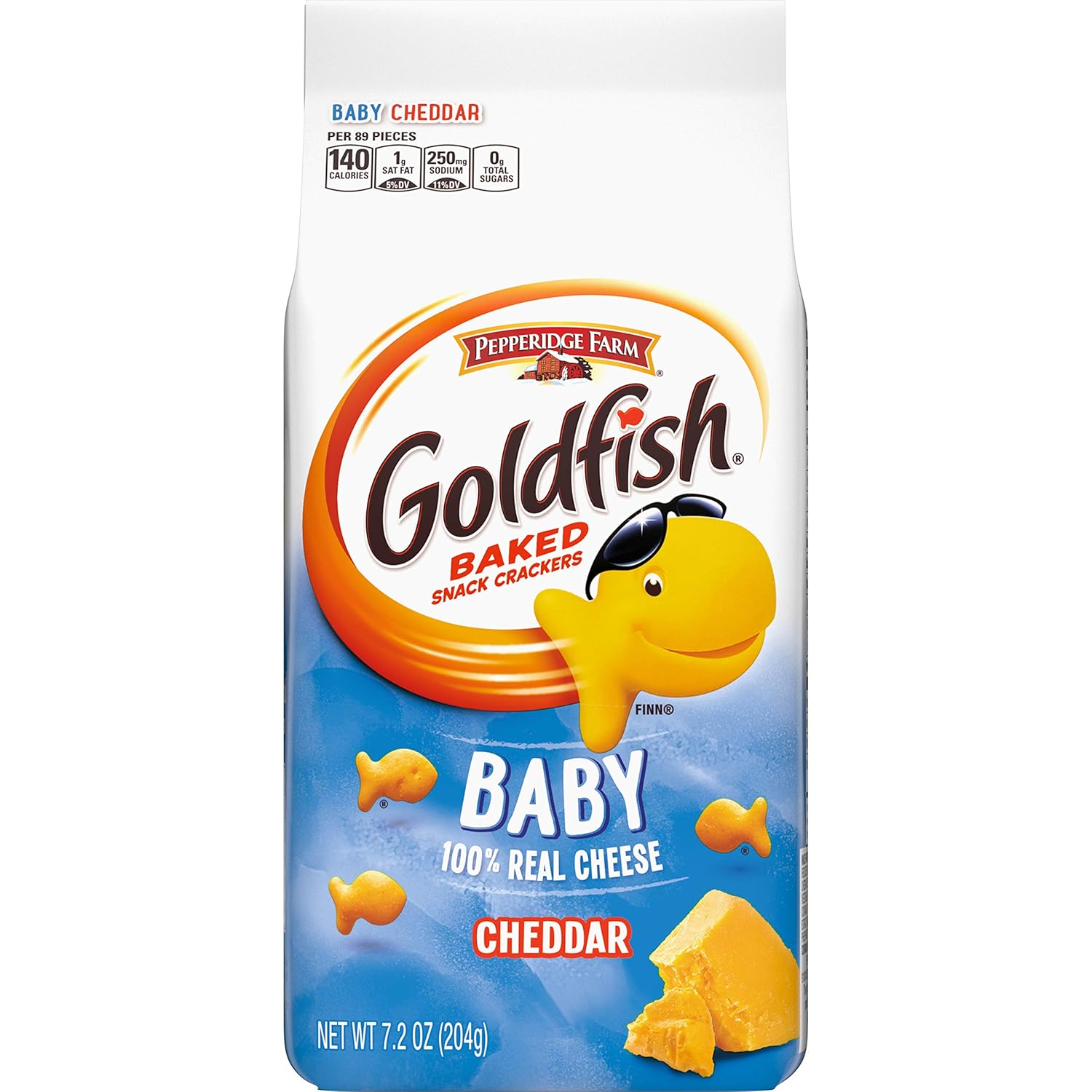Pepperidge Farm Goldfish Baby Cheddar Crackers, 7.2 oz. Bag of 4