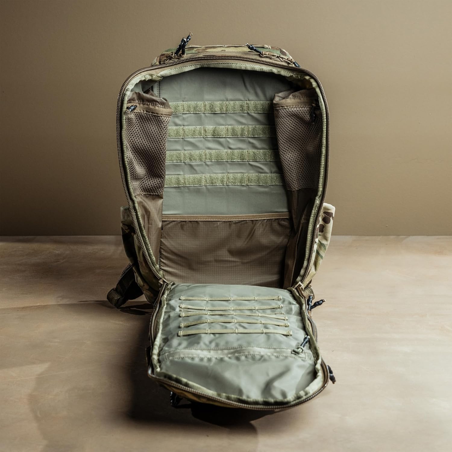 Eberlestock Romad Pack – Compact 16L Tactical Backpack with HDPE Frame, Antenna Pass-Through, Hydration Bladder Pocket & MOLLE Panel – Rugged Military & Hunting Day Pack – Dry Earth