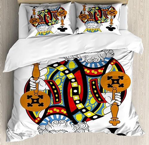 Miniatura 124 de Ambesonne Juego de funda de edredón de baloncesto, silueta de jugador de baloncesto, promoción de campeonato de competencia de atleta, juego de ropa