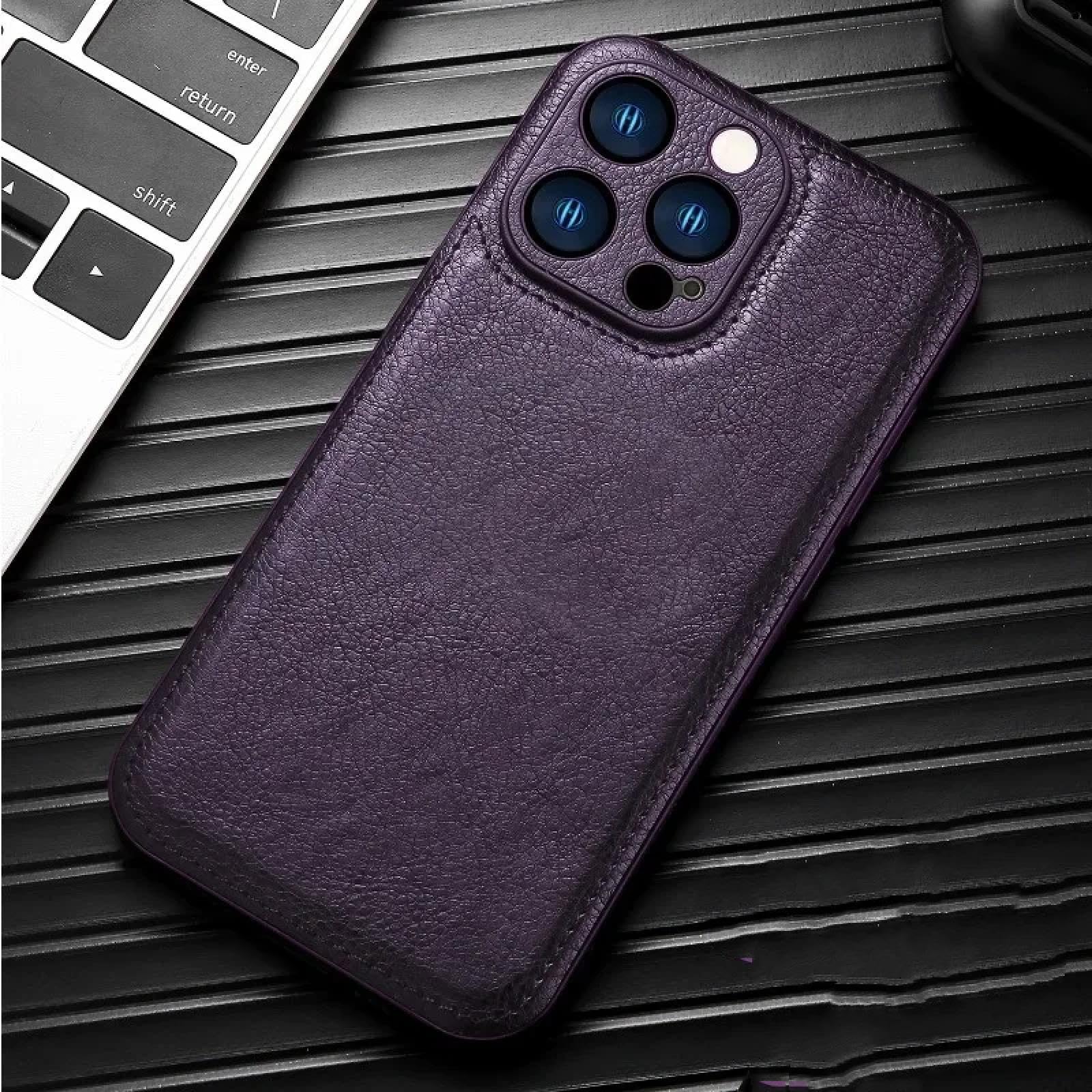 Coque iPhone XR violette en cuir : ajustement parfait et protection antichoc luxe - 8