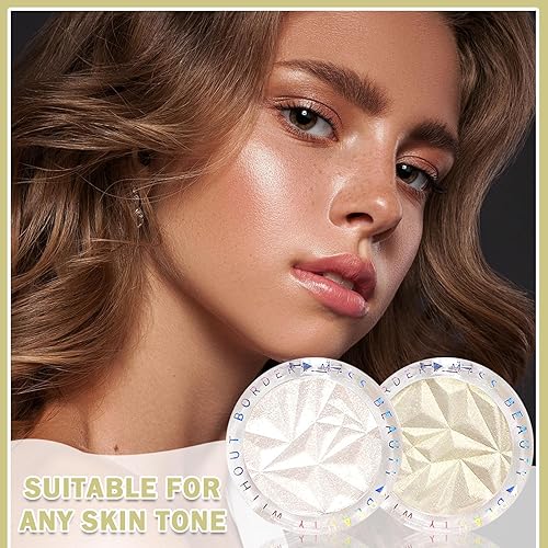 Miniatura 7 de ZHISHUDL Paleta de iluminadores de maquillaje para rostro y cuerpo, 2 unidades, iluminadores de maquillaje brillante, paleta de resaltadores de