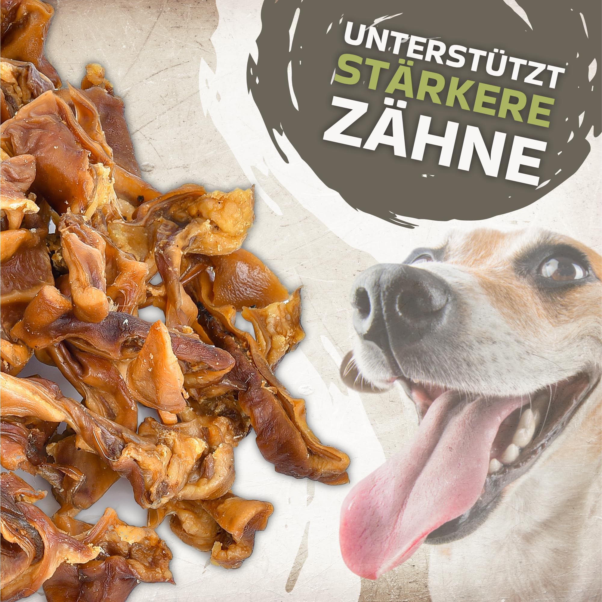 Oreilles de porc naturelles en bandes 1 kg | Idéal pour les petits chiens | Bandes d'oreilles de porc saines comme article à mâcher pour votre chien