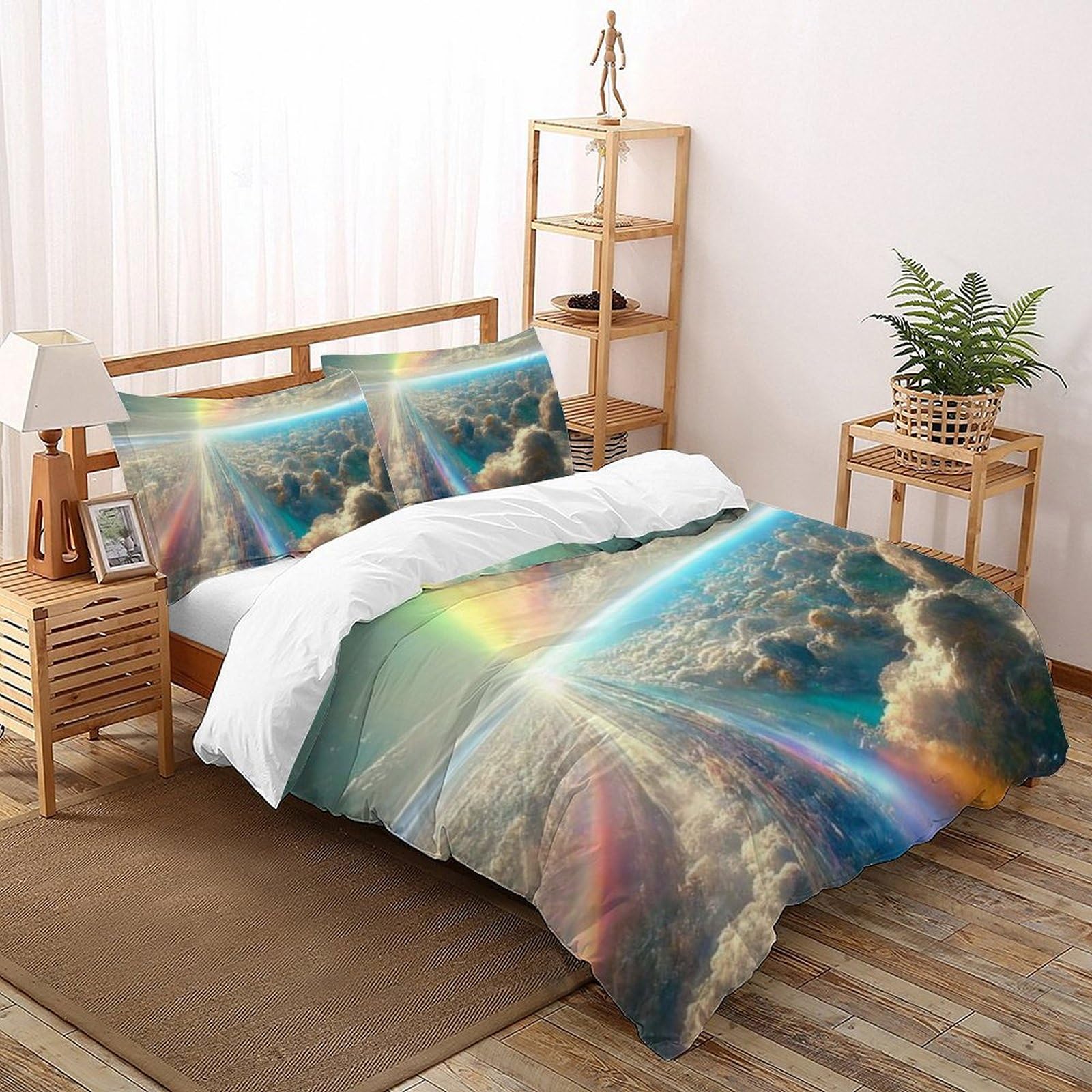 Housse de couette imprimé 3D en microfibre anti-plis pour un lit toujours impeccable