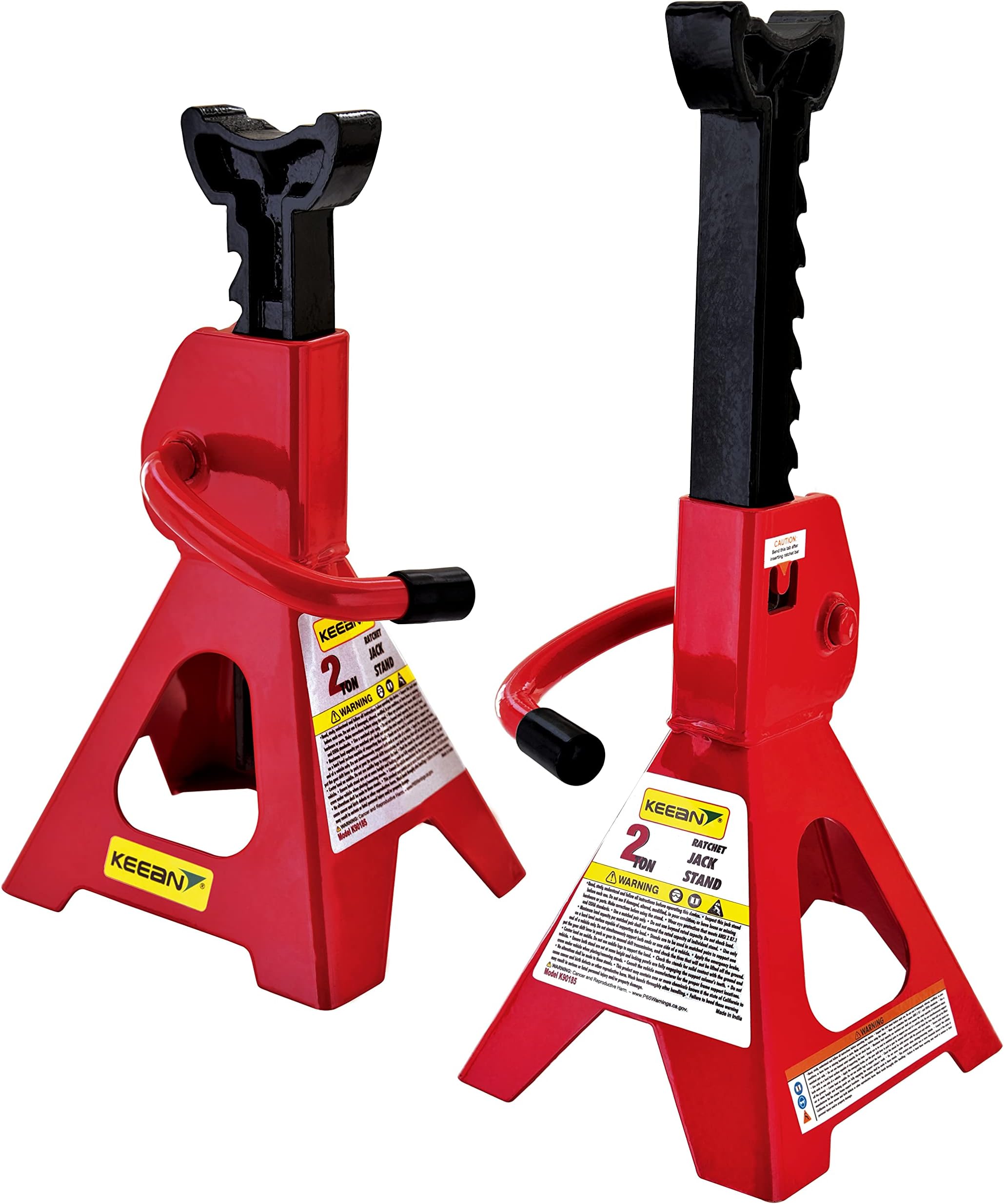 KEEAN 2 TON STEEL CAR JACK STAND WITH HEAVY DUTY SELF LOCKING RATCHET HANDLE (AUTOMOTIVE) (SET OF 2 PIECES)