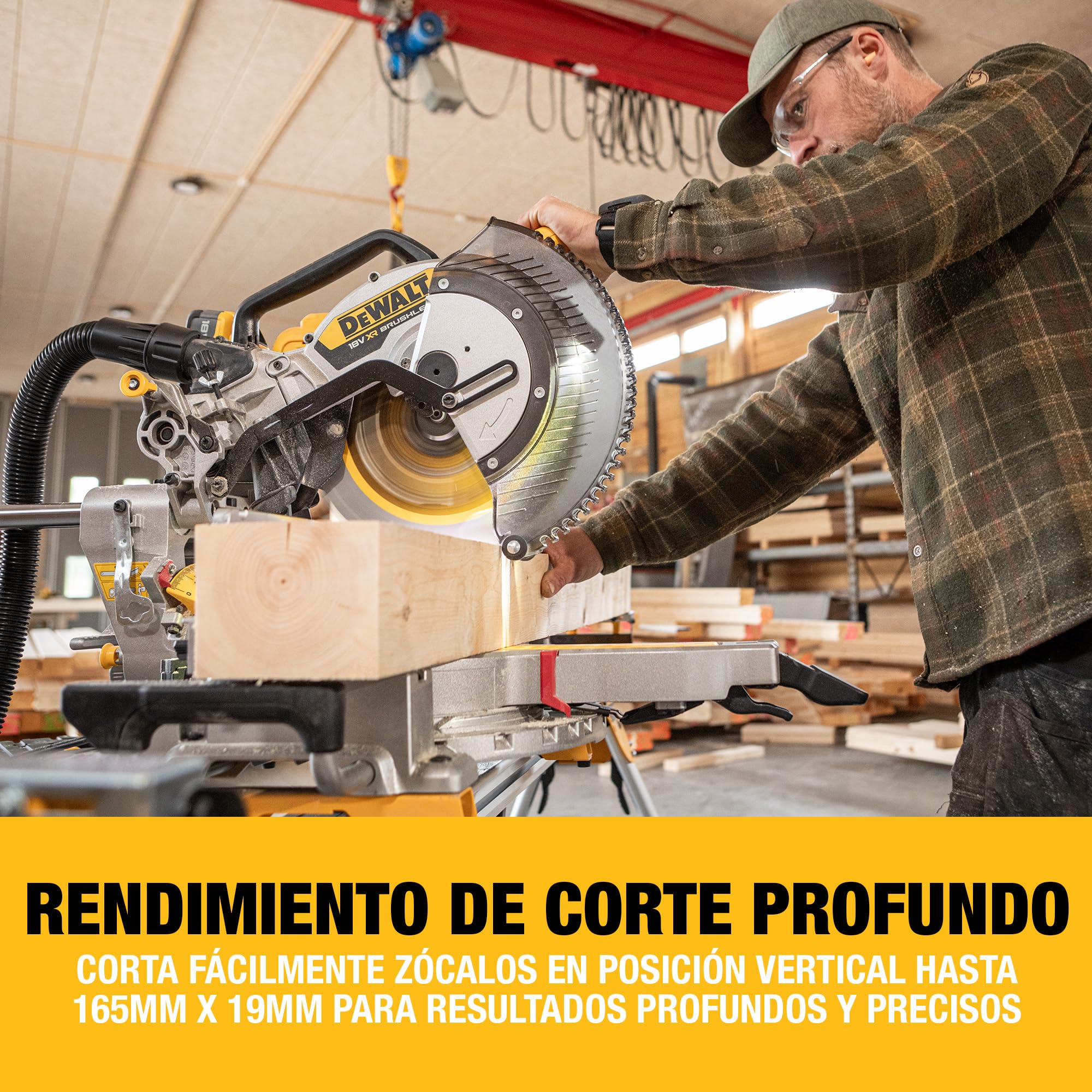 DEWALT Tronzadora 18V XR 305mm. Corte de alta capacidad y precisión con motor sin escobillas, control avanzado del polvo y compatibilidad con la batería XR, sólo herramienta, DCS782N-XJ