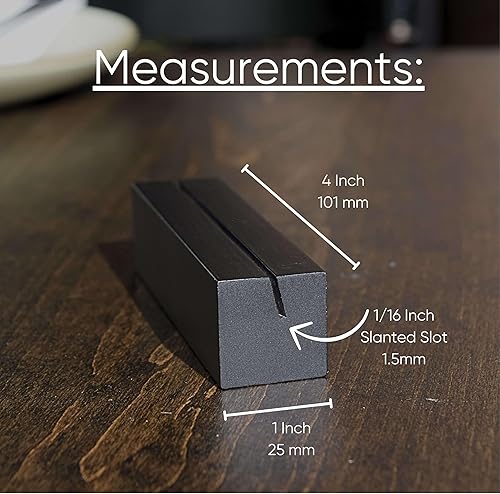 Miniatura 2 de FAIRGOOD - Paquete de 20 tarjeteros de madera negra  Soportes de madera para números de mesa, soporte para tarjetas de nombre, soportes de mesa de
