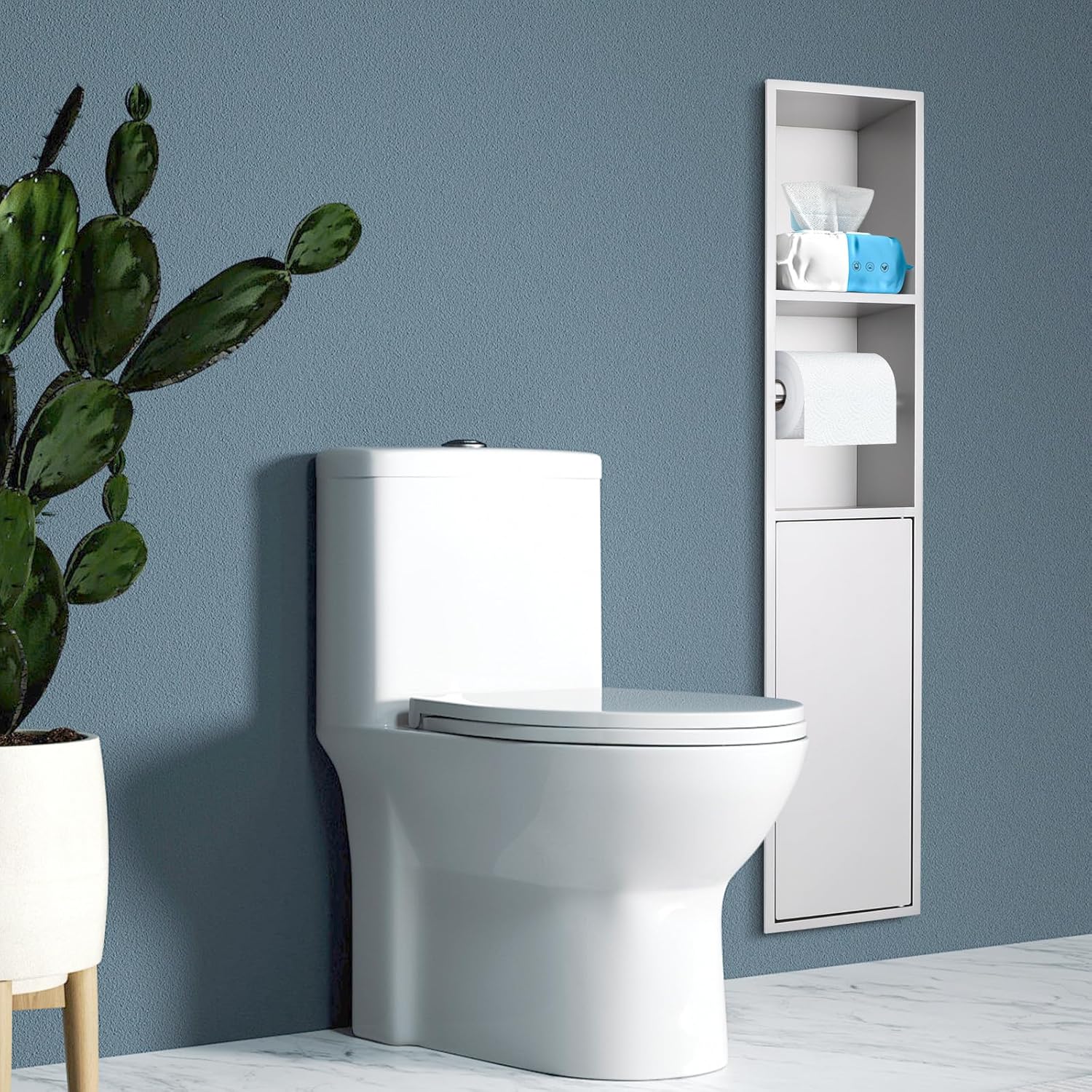 Recessed Toilet Paper Holder with Storage, 3-Tier Design in Wall Toilet Paper Holder, 304 Stainless Steel Bathroom Niche Dispenser, Wall Mounted Horizontal Toilet Tissue Holder for Bathroom Storage