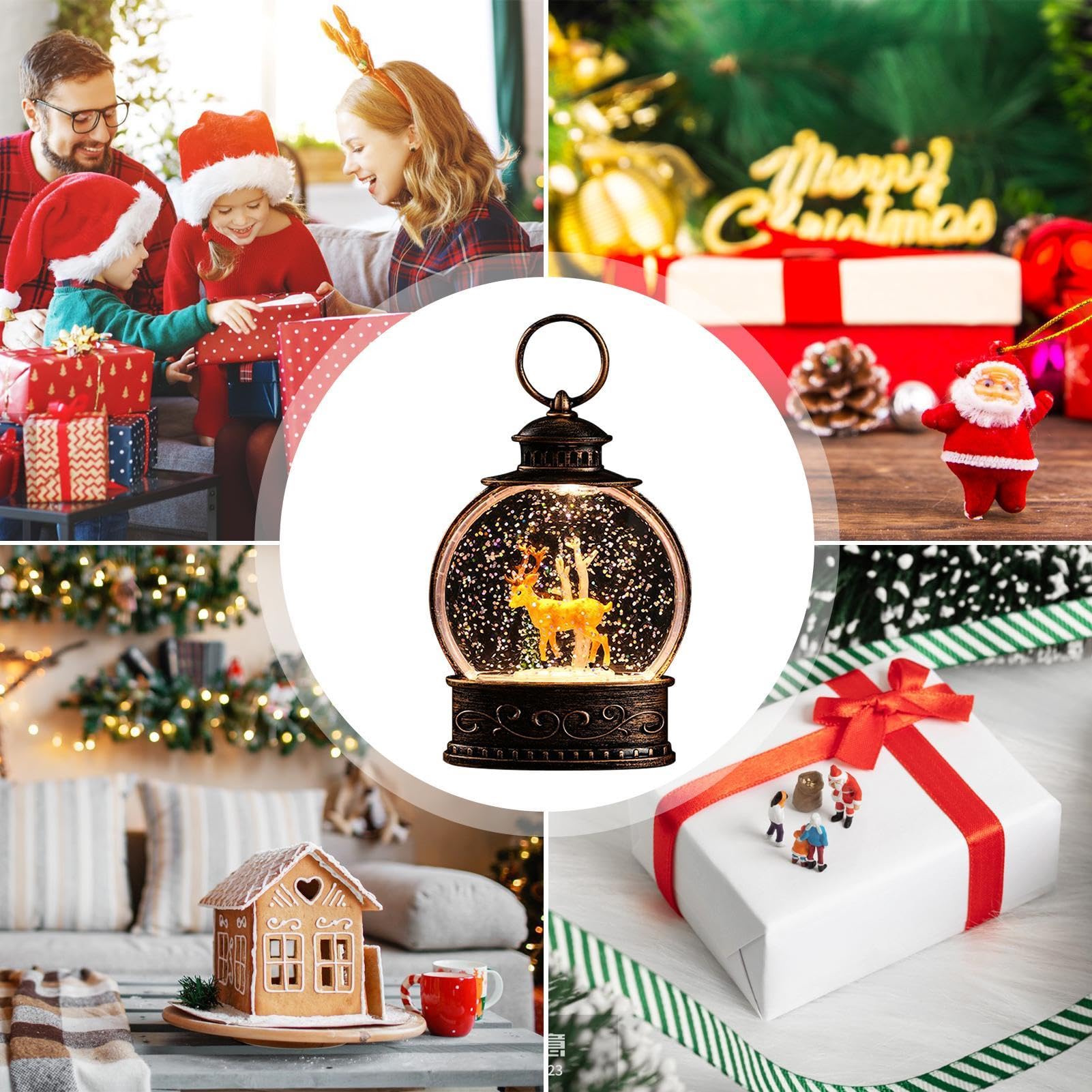 Amazon.co.jp: クリスマススノードーム - バッテリー駆動のグリッター
